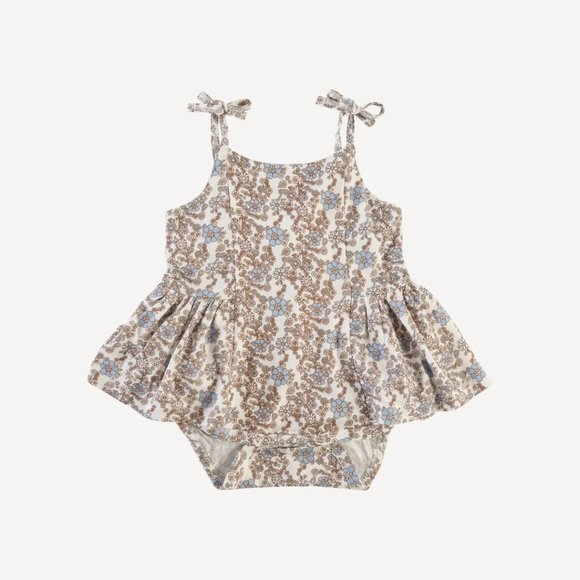 kate quinn Other - NWT Kate Quinn Cornflower Ditsy Floral Spaghetti Tie Strap Ballerina Romper